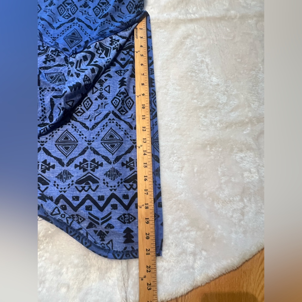 feathers Blue and Black Maxi Dress with Geometric Pattern - Picture 9 of 10